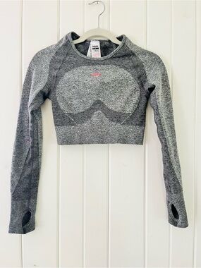 Gymshark Gray Flex Seamless Long-Sleeve Crop, Sz M